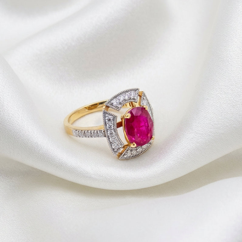 Ruby Moissanite Ring