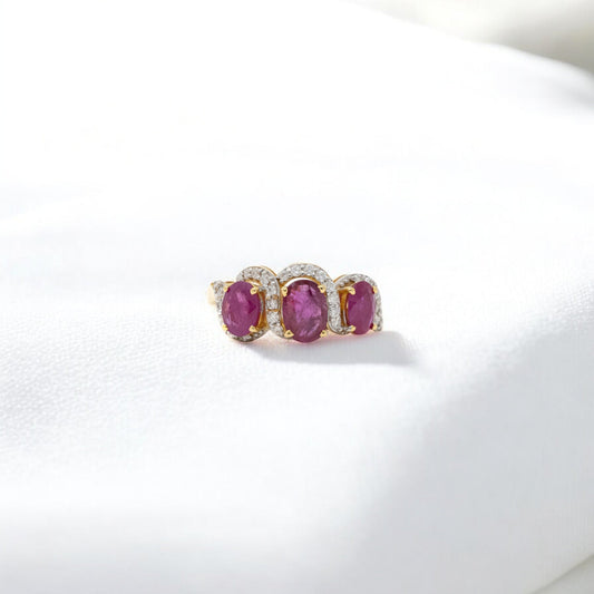 RUBY MOSSONITE RING 18K MO1.25CT-5625
