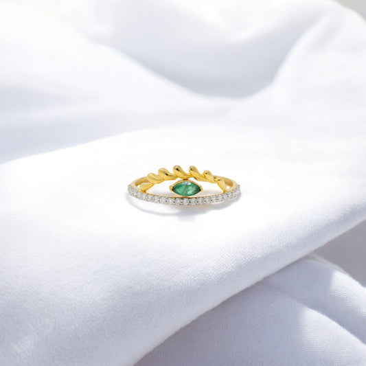 EMERALD MOSSONITE RING 18K MO17CT-1150