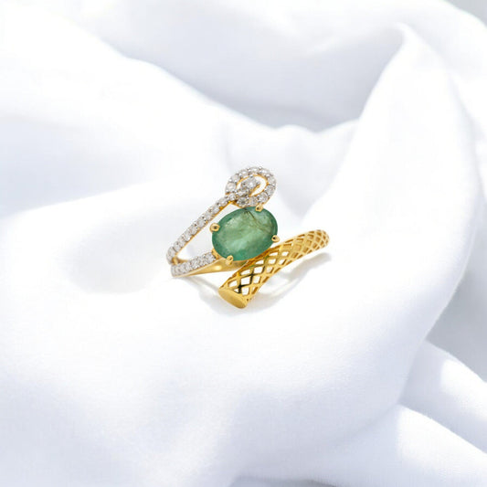 EMERALD MOSSONITE RING 18K MO24CT-1650