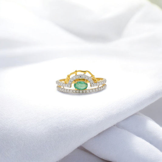 EMERALD MOSSONITE RING 18K MO33CT-2250