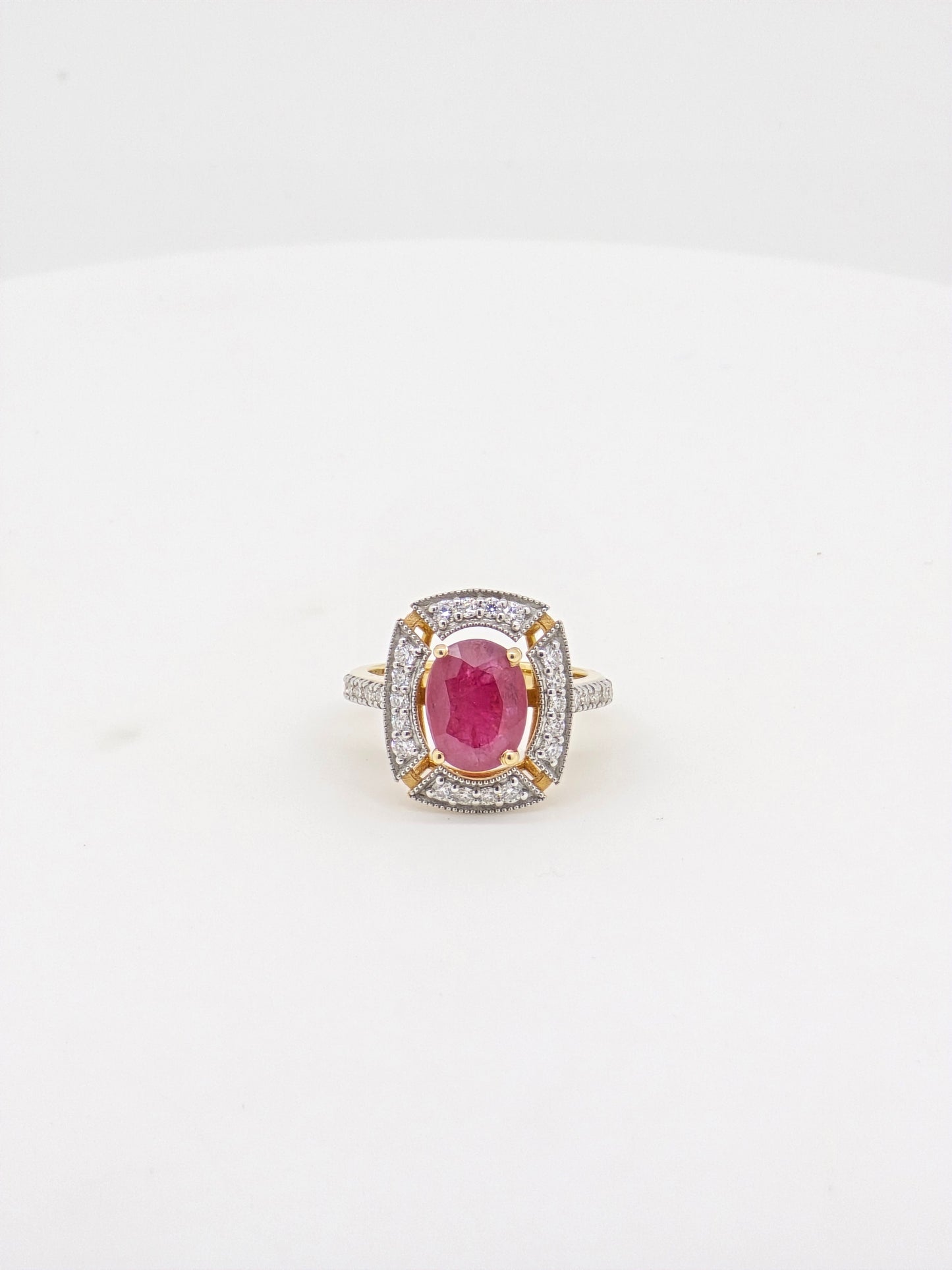 RUBY MOISSANITE  RING 18K MO0.45CT-2138