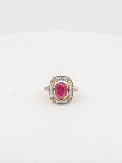 RUBY MOISSANITE  RING 18K MO0.45CT-2138