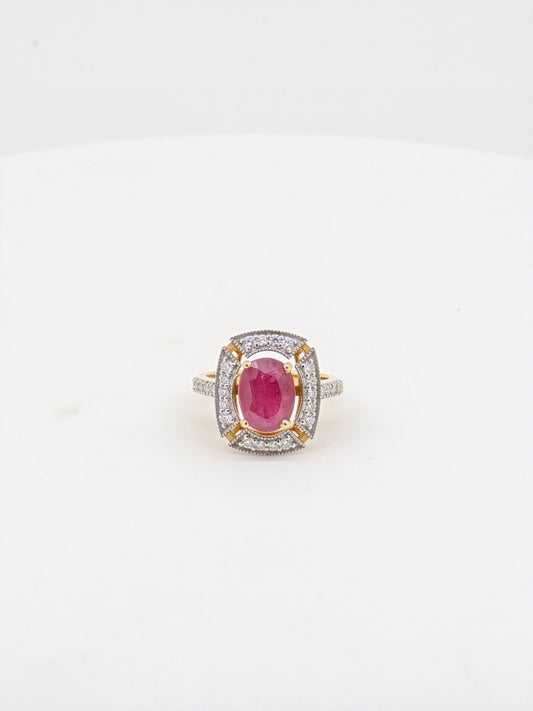 RUBY MOISSANITE  RING 18K MO0.45CT-2138