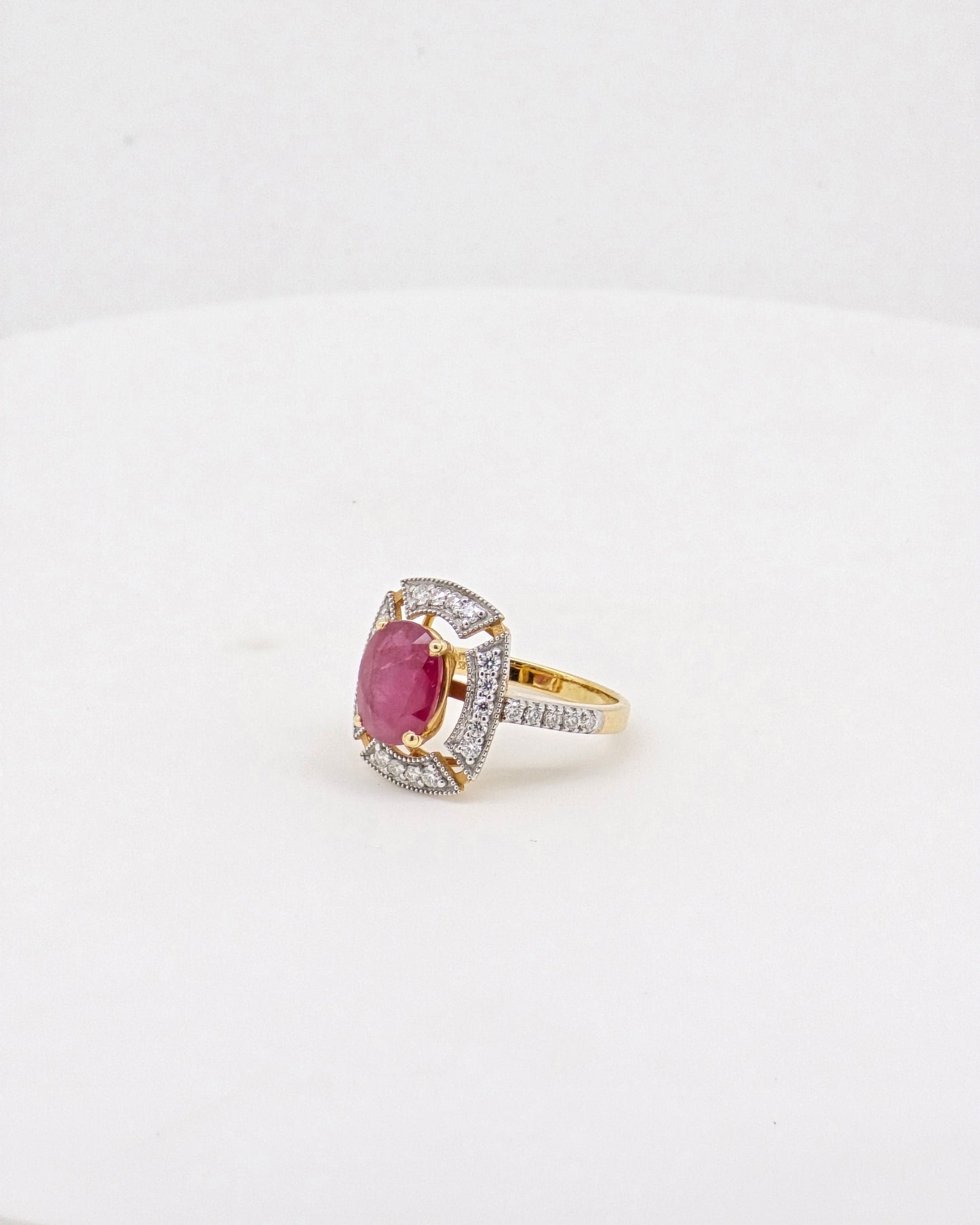 RUBY MOISSANITE  RING 18K MO0.45CT-2138
