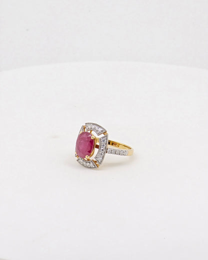 RUBY MOISSANITE  RING 18K MO0.45CT-2138