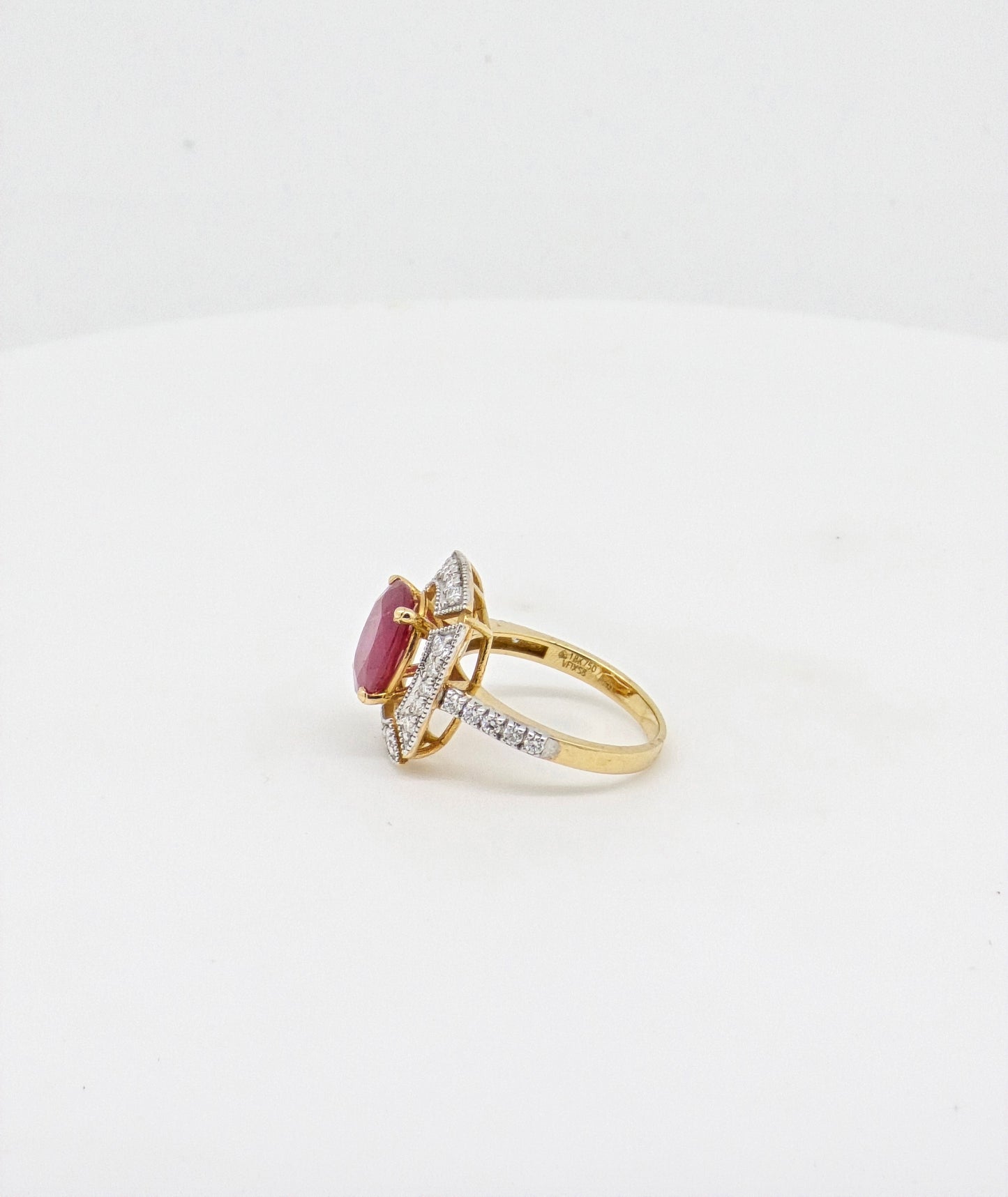 RUBY MOISSANITE  RING 18K MO0.45CT-2138