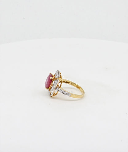 RUBY MOISSANITE  RING 18K MO0.45CT-2138