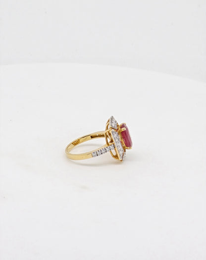 RUBY MOISSANITE  RING 18K MO0.45CT-2138