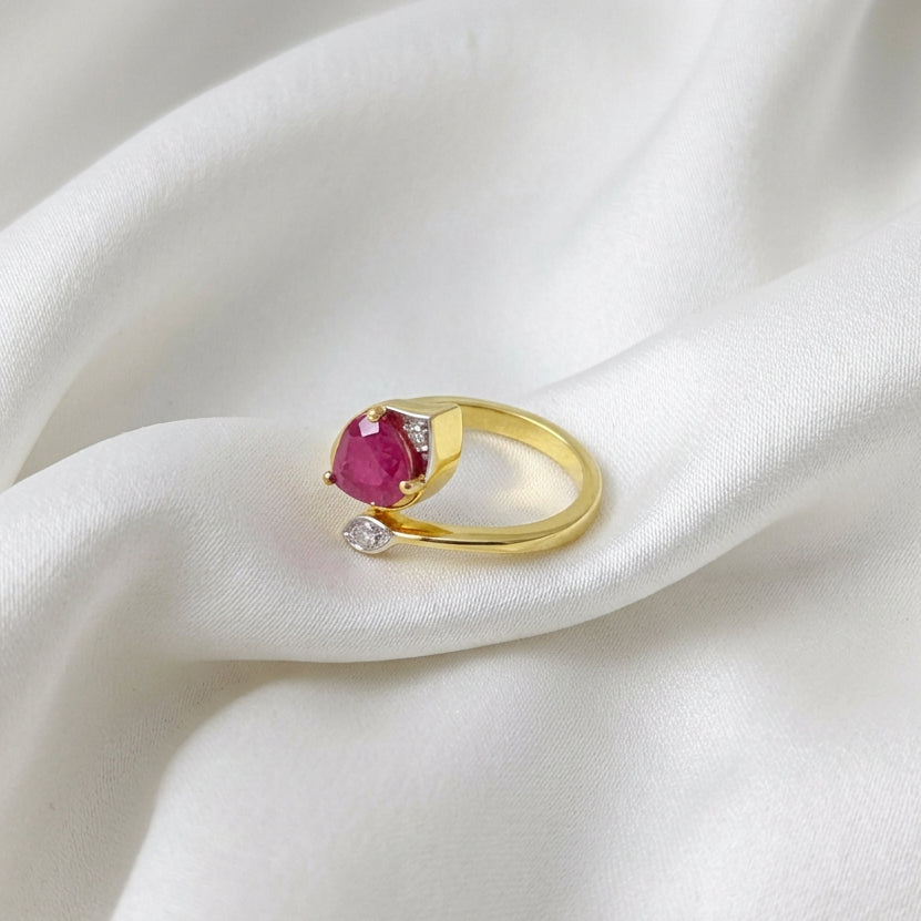 Ruby Moissanite Ring