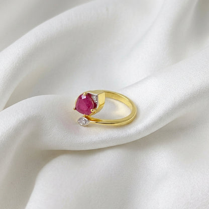 Ruby Moissanite Ring