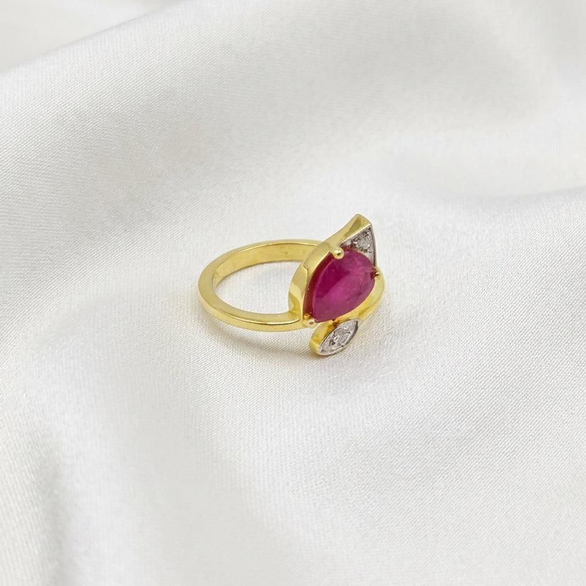 Ruby Moissanite Ring