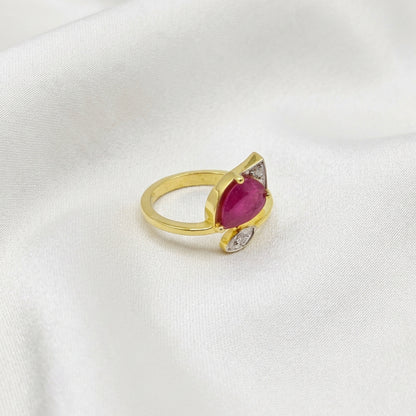 Ruby Moissanite Ring