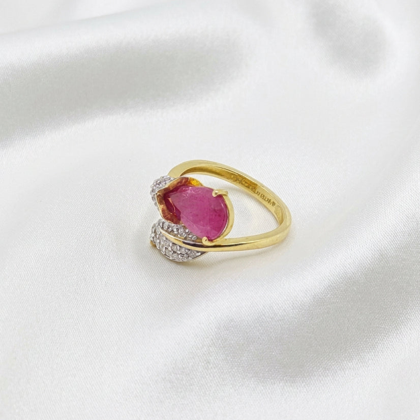Ruby Moissanite Ring