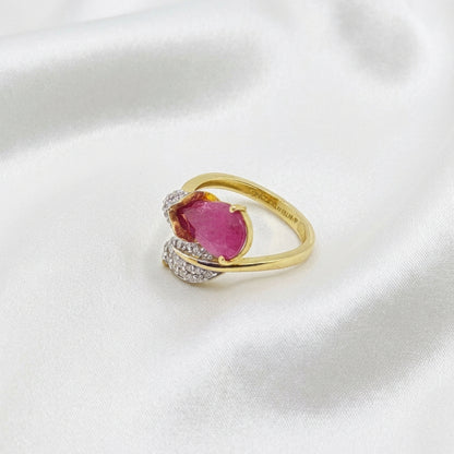 Ruby Moissanite Ring