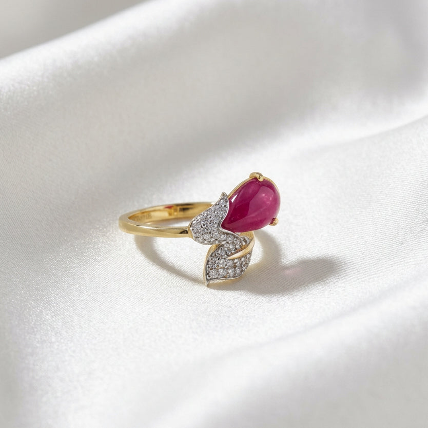 Ruby Moissanite Ring