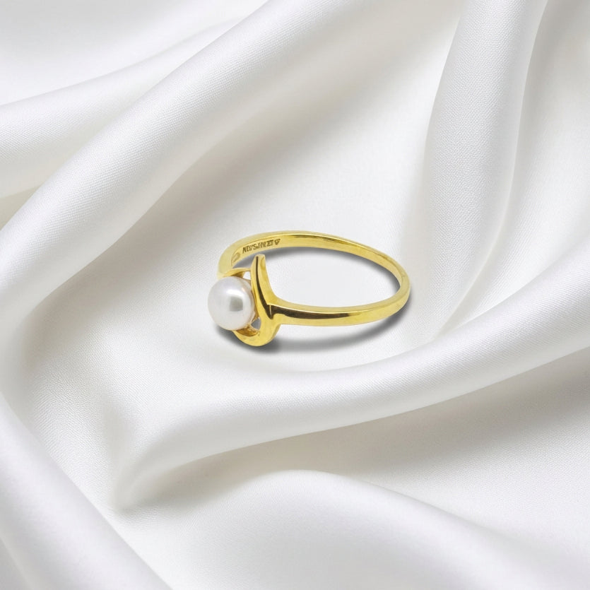 22K Gold Pearl Moti Ring