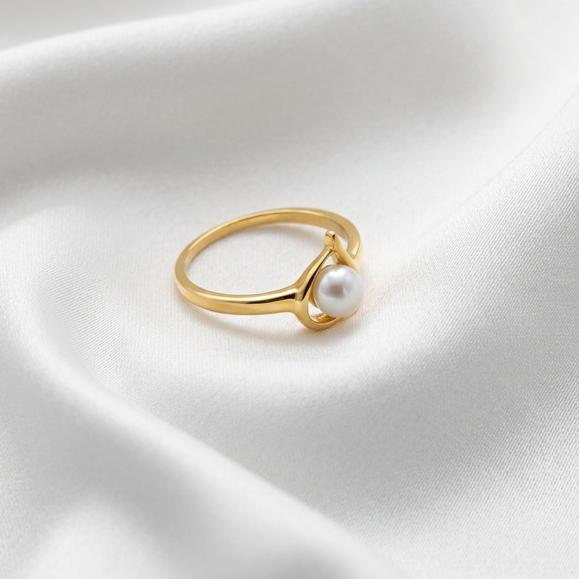 22K Gold Pearl Moti Ring