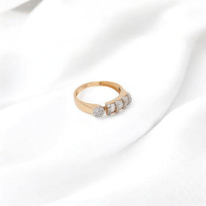 CZ STUDDED RING 18K R-LR-0004