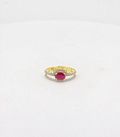 RUBY CZ RING 18K R2188*40%