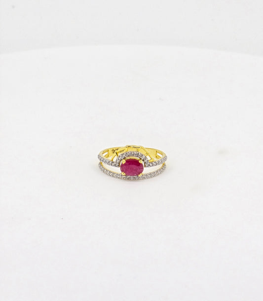 RUBY CZ RING 18K R2188*40%
