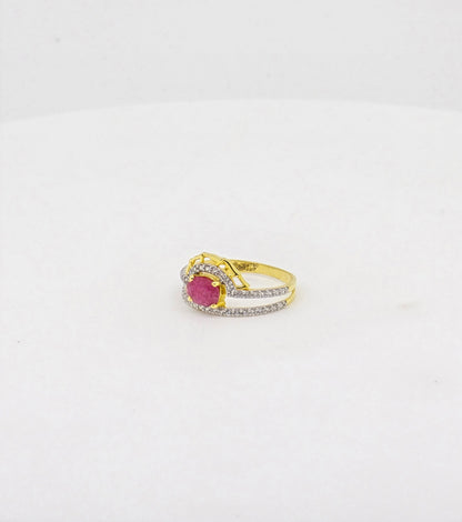 RUBY CZ RING 18K R2188*40%