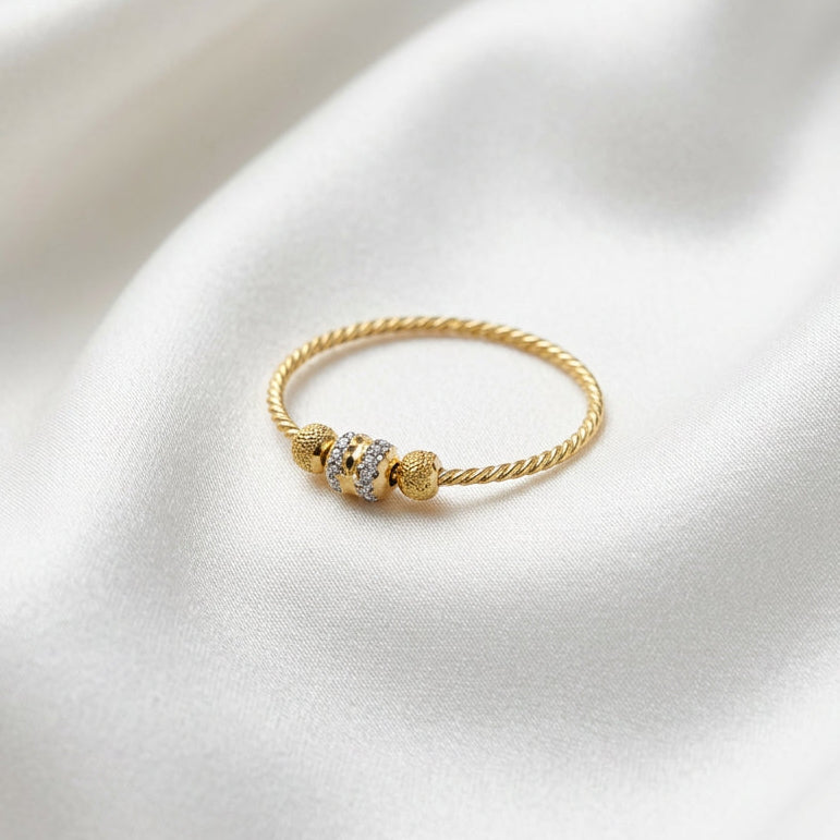22K Gold Beaded Ring