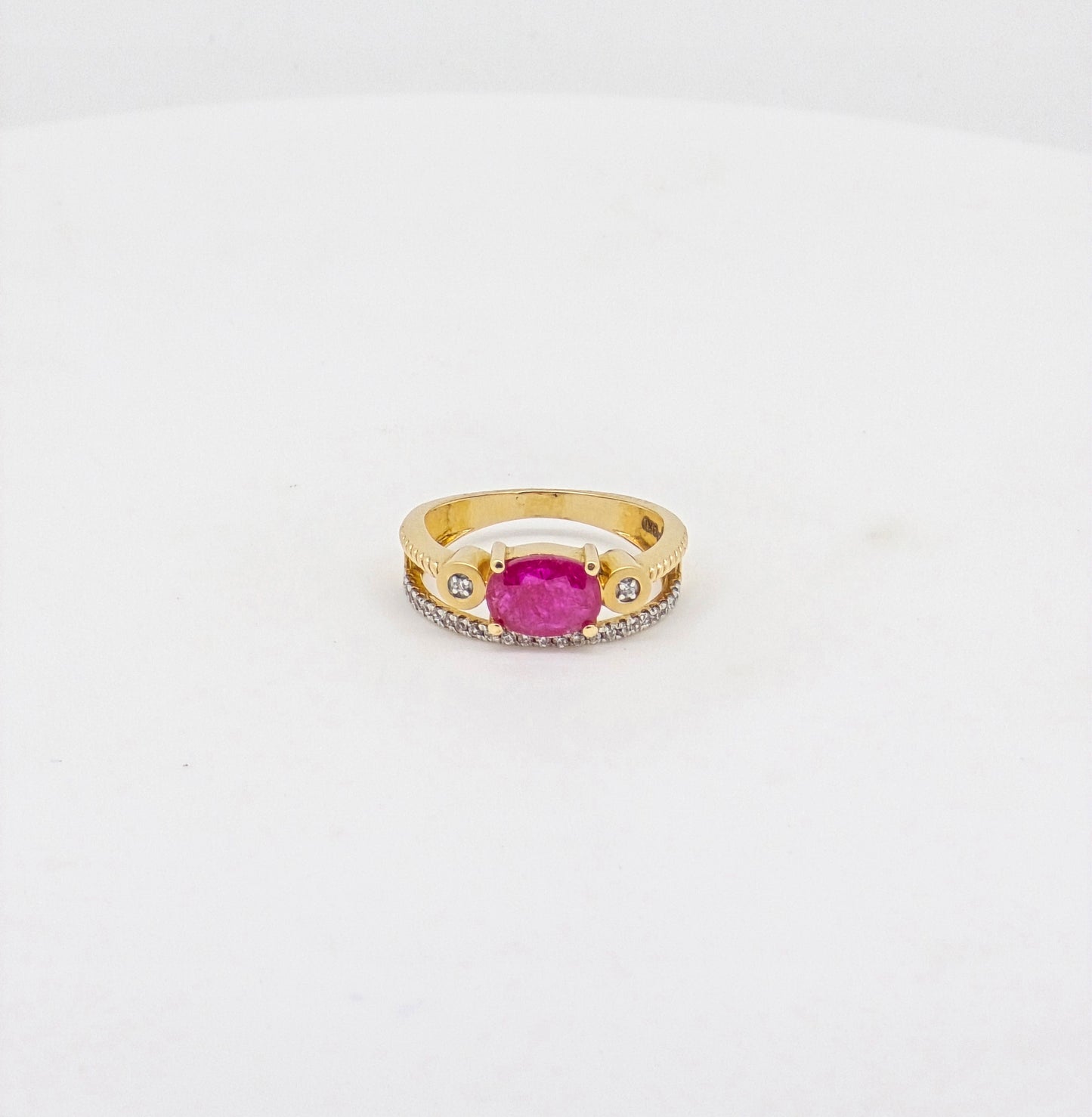 RUBY CZ RING 18K SLR0109-CZ315