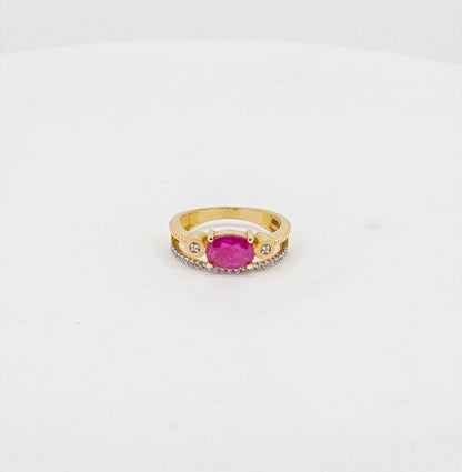 RUBY CZ RING 18K SLR0109-CZ315