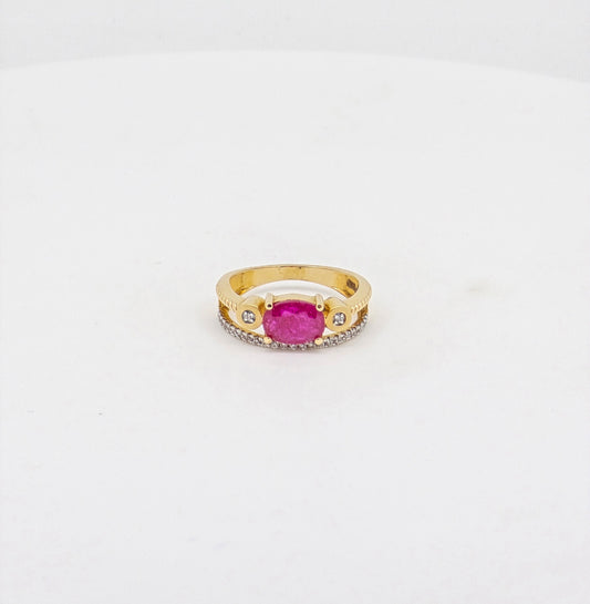 RUBY CZ RING 18K SLR0109-CZ315