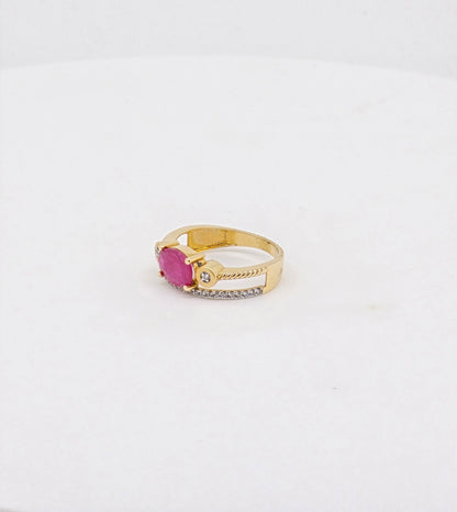RUBY CZ RING 18K SLR0109-CZ315