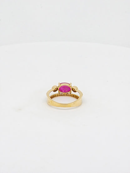 RUBY CZ RING 18K SLR0109-CZ315