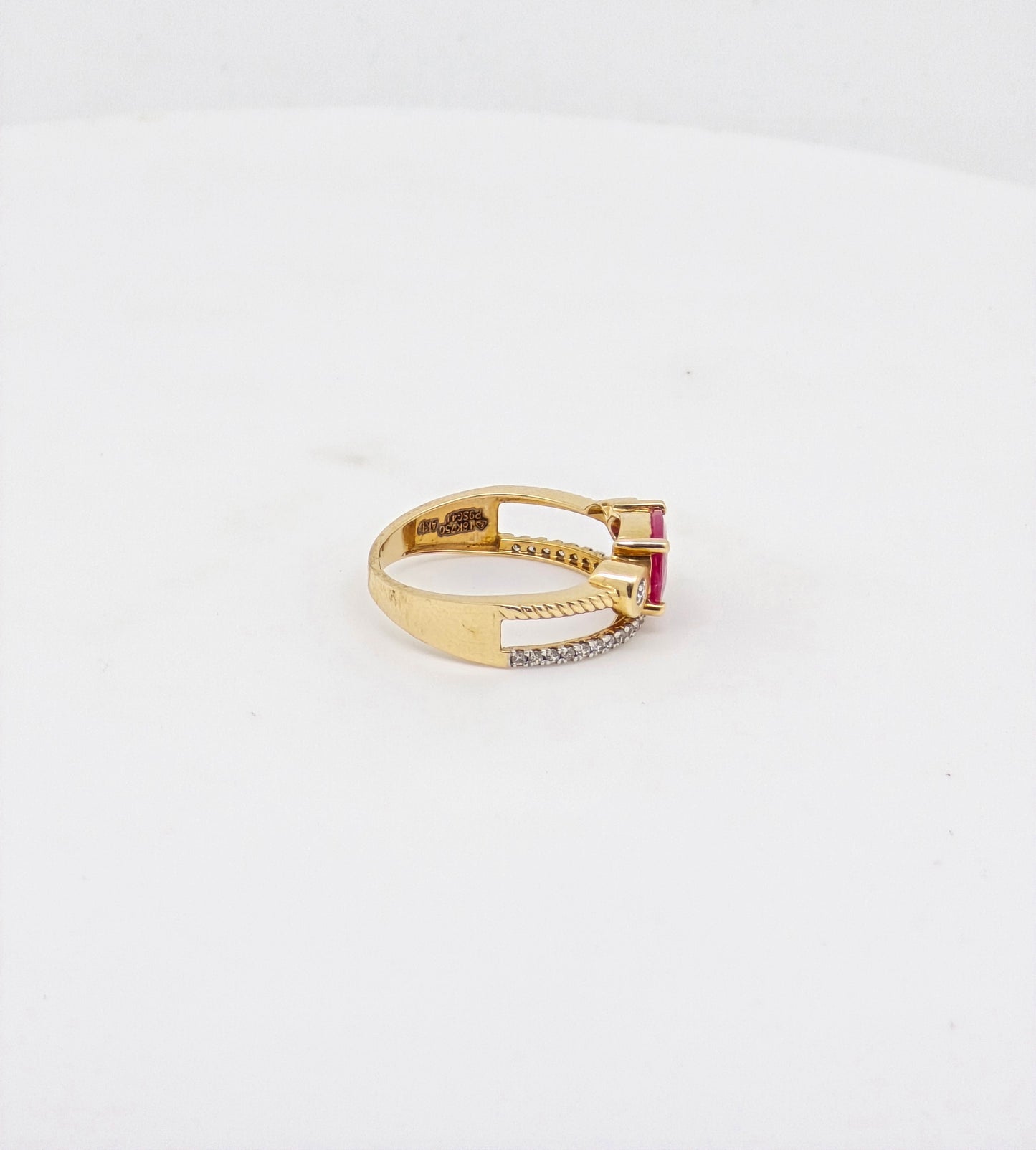 RUBY CZ RING 18K SLR0109-CZ315