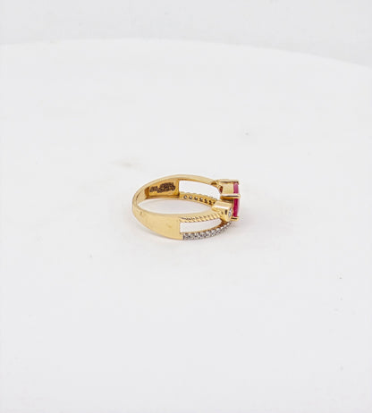 RUBY CZ RING 18K SLR0109-CZ315