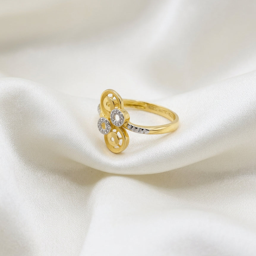 22K Gold Geometric Ring