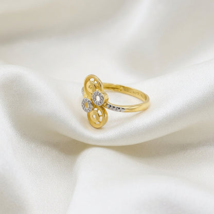 22K Gold Geometric Ring