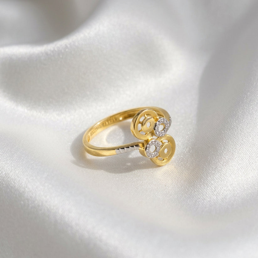 22K Gold Geometric Ring