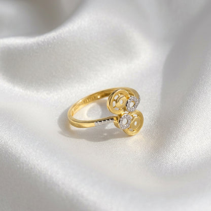 22K Gold Geometric Ring