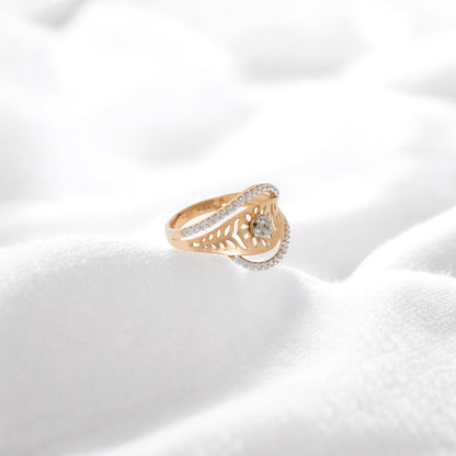 CZ STUDDED RING 18K SRJ-LR-2690