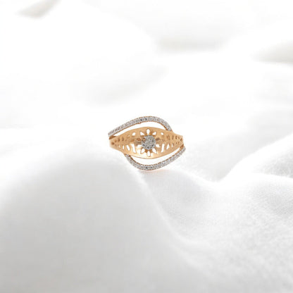 CZ STUDDED RING 18K SRJ-LR-2690