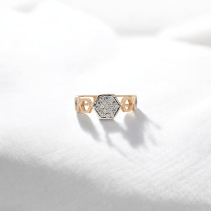 CZ STUDDED RING 18K SRJ-LR-2754