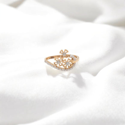 CZ STUDDED RING 18K SRJ-LR-3137