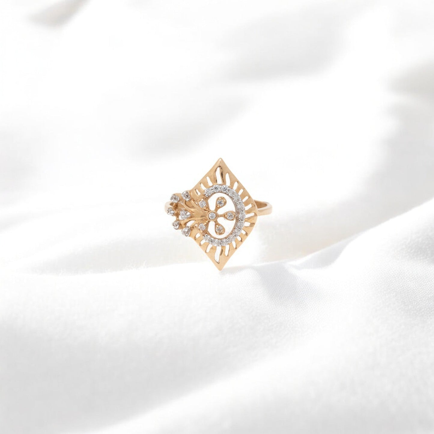 CZ STUDDED RING 18K SRJ-LR-3476