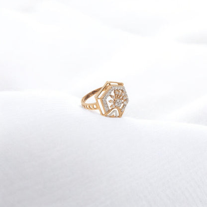 CZ STUDDED RING 18K SRJ-LR-3500