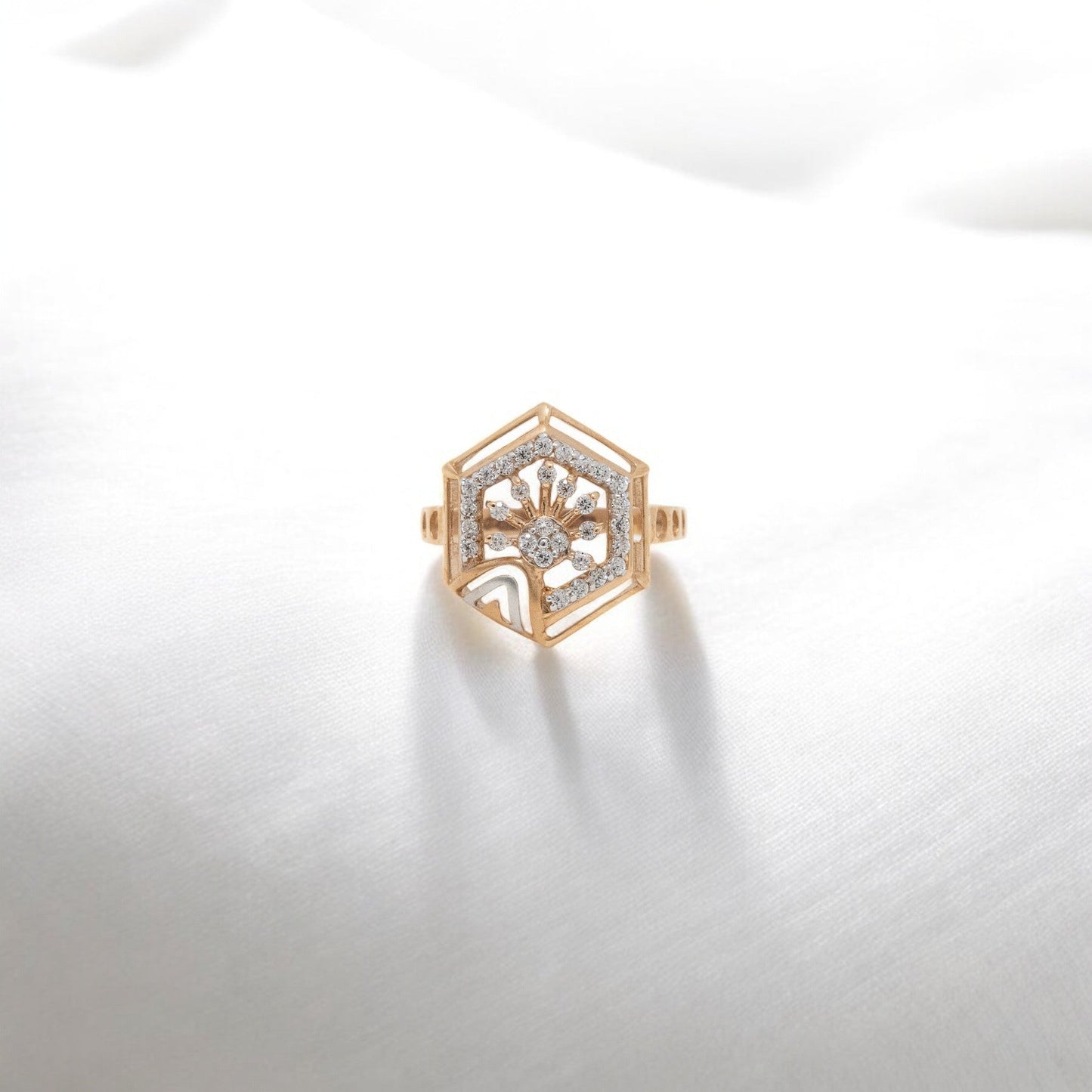 CZ STUDDED RING 18K SRJ-LR-3500