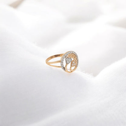 CZ STUDDED RING 18K SRJ-LR-3508