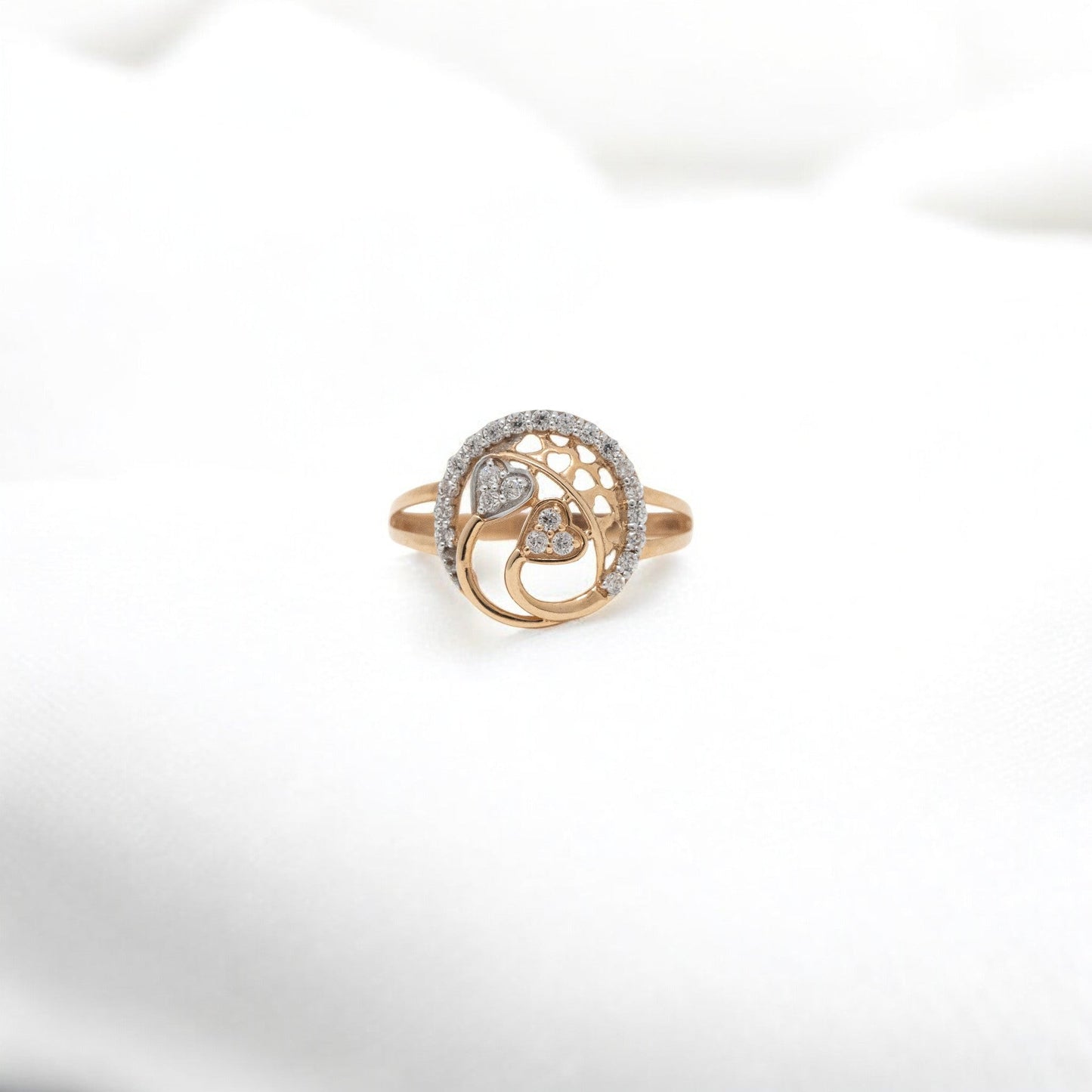 CZ STUDDED RING 18K SRJ-LR-3508