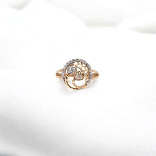CZ STUDDED RING 18K SRJ-LR-3508