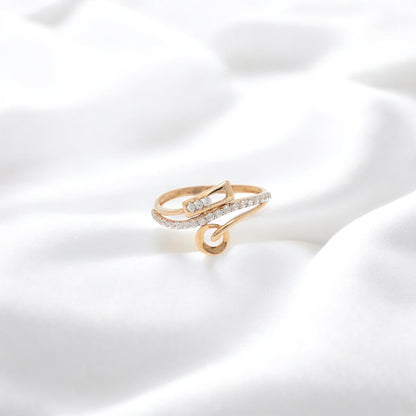 CZ STUDDED RING 18K SRJ-LR-3516