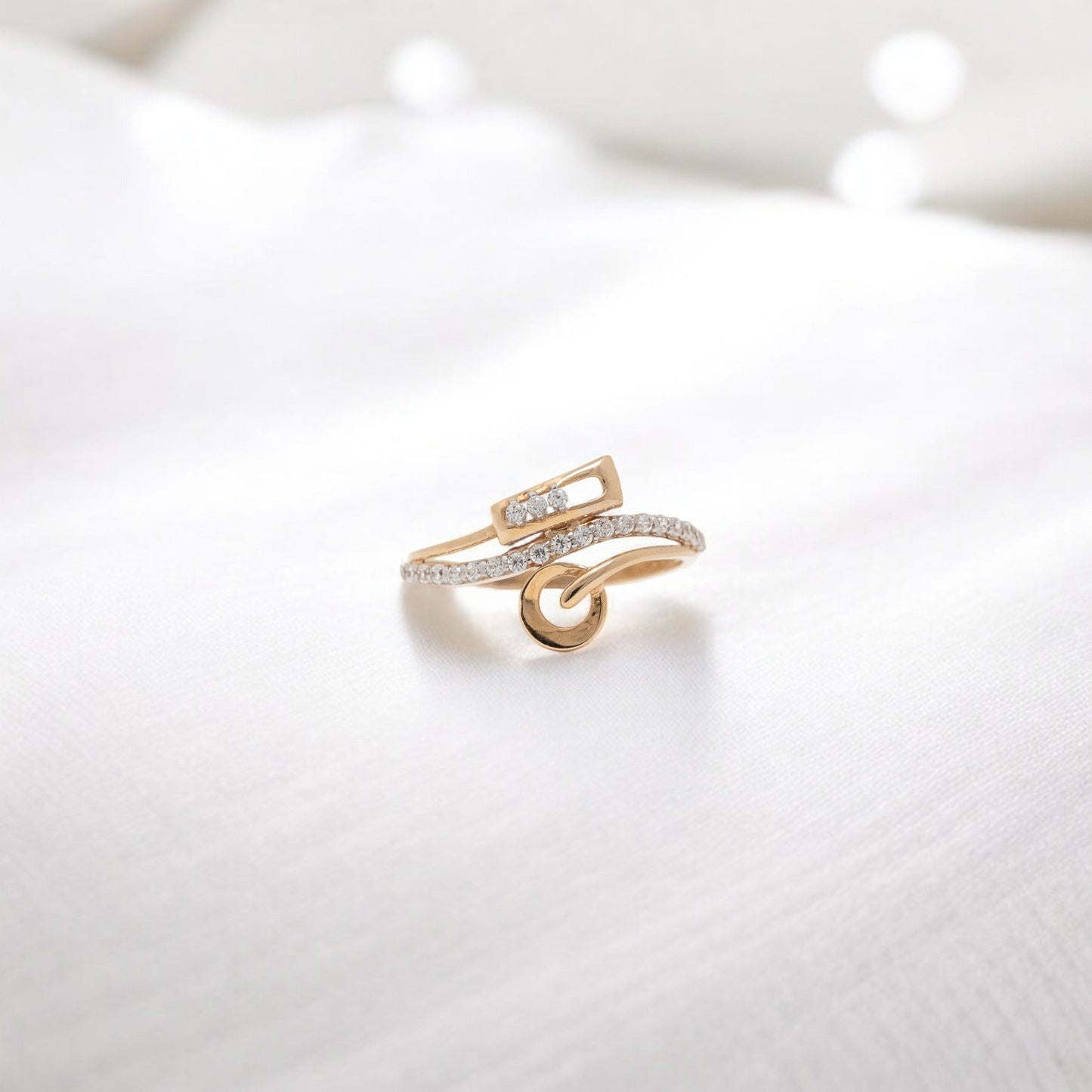 CZ STUDDED RING 18K SRJ-LR-3516